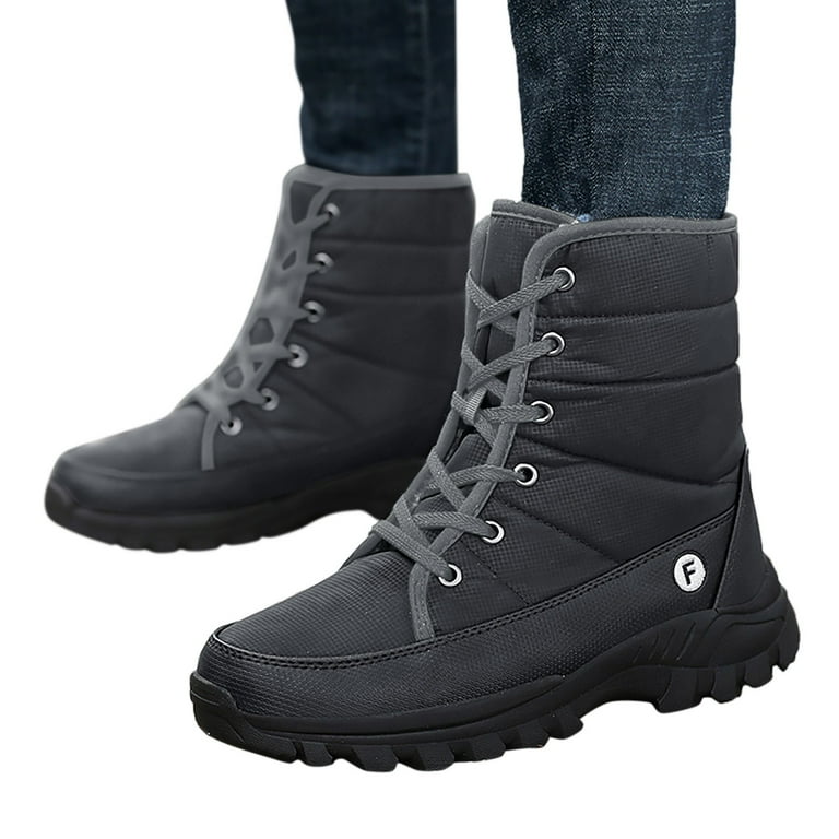 HSMQHJWE Men S Snow Boots Size 15 Mens Hunting Boots Men Ankle Boots Lace Up Lace Up Booties High Top Snow Boots Cotton Shoes Non Slip Winter Boot Walmart