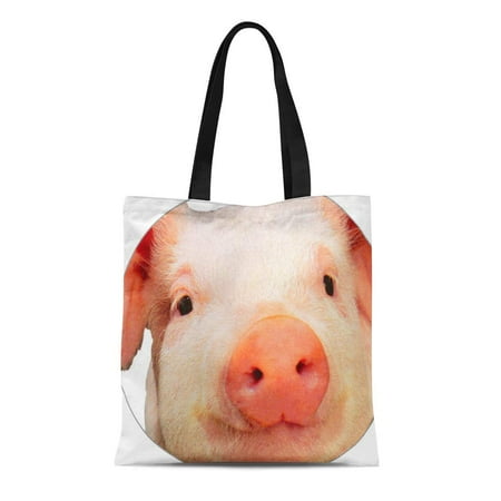 Sidonku Canvas Tote Bag Oig Pink Piglet Products Cute Pig Baby Sweet Face Reusable Handbag Shoulder Grocery Ping Bags