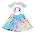 thumbnail image 6 of shoper Girls Dresses Size 10 Crew Neck Cartoon Print Short Sleeve Soft Princess Dresses Toddler Girl Clothes Girl Dresses Sky Blue 130, 6 of 6