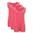 thumbnail image 5 of QUINDOS Plus Size Tank Tops for Women Summer 3 Pack Camisoles for Women Crew Neck Sleeveless Oversized Strap Multi Pack Cami Shirts Slim Fitted Solid Color Undershirts, 5 of 5