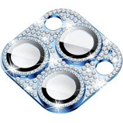 Lens Protective Film Explosion-Proof Decorative One-Piece Glitter Rhinestone Phone Back Camera Lens Glass Compatible with iPhone 14 13 Pro Plus Pro Max Mini Silver for iPhone 14
