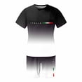 thumbnail image 4 of CONZONE Italy Day Men's 2 Pieces Outfits Gradient Color Short Sleeve T-Shirts Shorts Set for Men Breathable Summer Tracksuit, 4 of 4