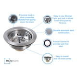 Mainstays Stainless Steel Sink Basket and Strainer Assembly Silver ...