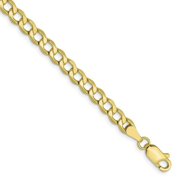 10K 4.3mm Semi-Solid Curb Chain 8 inches