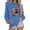 Blue, variant on Feancey Christmas Sweatshirt Women Cute Chicken Xmas Shirt Funny Chicks Print Crewneck Sweatshirts Winter Fleece Lined Pullover Tops Green L