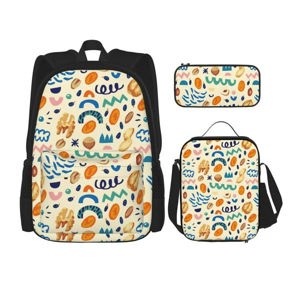 Balery Peanuts 8 Mochila escolar 3 en 1 para niños: mochila resistente con lonchera térmica y estuche para lápices. Mochila escolar para niños y niñas.