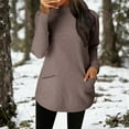 thumbnail image 2 of Comdrip Tunic Sweaters for Women, Womens Loose Fit Large Size Autumn and Winter Sweater Dressy Crewneck Pullover Sweaters Long Sweaters for Women Brown 3XL, 2 of 9
