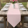 thumbnail image 6 of Pink Striped Table Runner Linen Burlap Table Runner 90 Inches Long Modern Minimalist Boho Stripes Dresser Scarves for Kitchen Island Coffee Dining Room Party Wedding Banquet Holiday Decor 13"x90", 6 of 8
