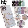 thumbnail image 2 of Hello Kitty-funda plegable para teléfono móvil, carcasa a prueba de golpes con espejo chapado, para IPhone 14, 13, 12, 11 Pro Max, 7, 8 Plus, 2 of 4