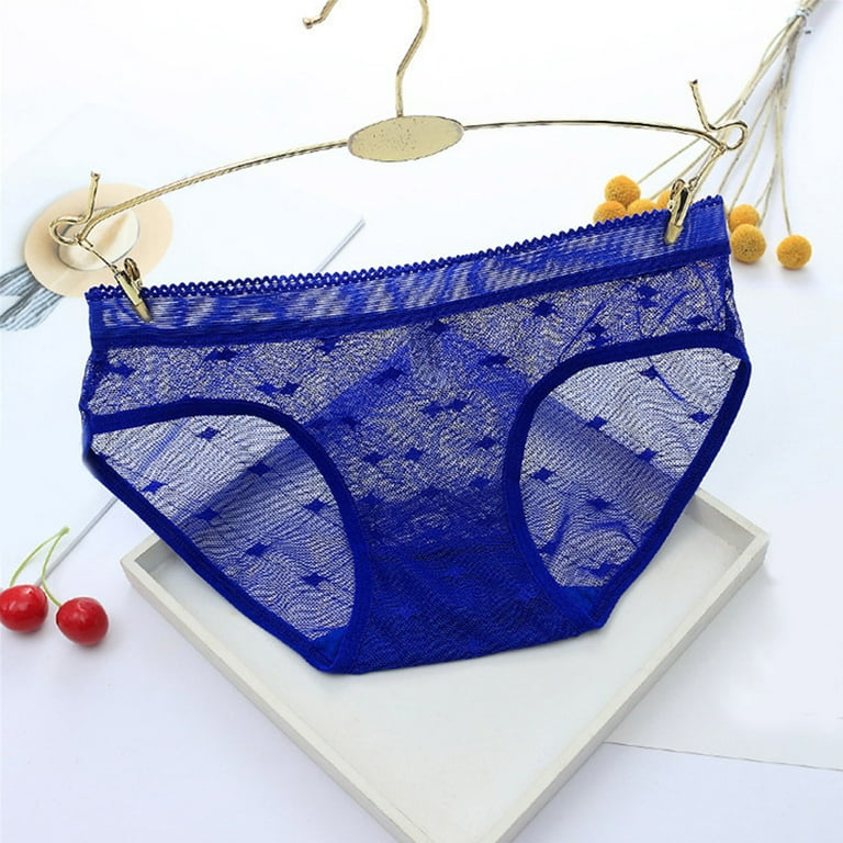 Organic Underwear Women No Show Womens Sheer Lace Panties Sexy See Through  Mesh Cotton Crotch Seamless Briefs, Blue, X-Large : : Clothing,  Shoes & Accessories