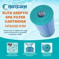 thumbnail image 2 of Hurricane 4 Pack HF6430-01M Elite Aseptic Spa Filter Cartridge Replacement, Blue, 2 of 8