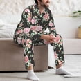 thumbnail image 6 of KLL Rose Flowers Sleepwear Mens Flannel Pajamas,Long Cotton Pj Set, 6 of 7