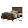 thumbnail image 5 of Wooden Queen Bed With Display And Storage Drawers, Oak Finish, 5 of 5