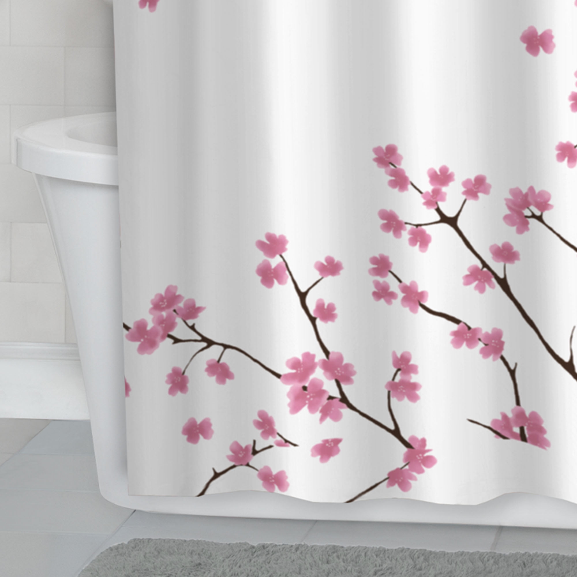 Rideau de douche en tissu décoratif avec designs botaniques Hometrends
