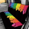 thumbnail image 2 of Uourmeti Rainbow Butterfly Rear Bench Seat Covers for SUV, 2 Piece Non-Slip Stretchy Back Seat Covers, Durable Waterproof Dirt Proof for Car Interior, 2 of 4