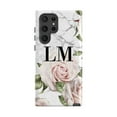 thumbnail image 1 of Personalised White Floral Marble Initials Samsung Galaxy S22 Ultra Case, iPhone 12 Pro Max, 1 of 3