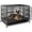 37.4"L x 24.8"W x 29.9"H, variant on Escape-Proof Heavy Duty 48" Dog Crate, Indestructible Steel Kennel for Large & High-Anxiety Dogs with 300Lbs Capacity, Double Door Design with 4 Locking Wheels and Reinforced Baseplate.