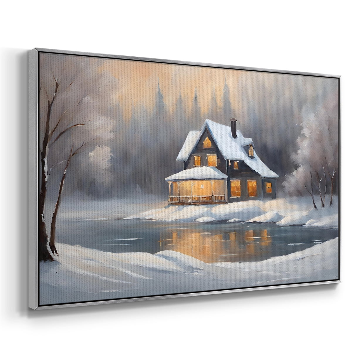 Vintage Landscape-CCXI By Wexford Home Framed in Silver Wood Gallery Wrapped Canvas 17 in. x 25 in.