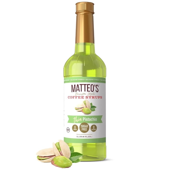 Walmart Listing – Matteo’s Thin Pistachio Sugar Free Coffee Syrup (33.8 fl oz)