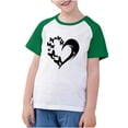 thumbnail image 3 of Feancey T-Shirts d'Été pour Garçons Filles à Imprimé Cœur Manches Courtes Hauts Confortables Amples T-Shirts pour Enfants Décontractés Col Rond T-Shirts Graphiques Rabais de 90 pour Cent Liquidation Vert 7 Ans, 3 of 10