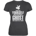 thumbnail image 1 of Halloween Always Be Yourself Ghost Dark Heather Juniors Soft T-Shirt, 1 of 1
