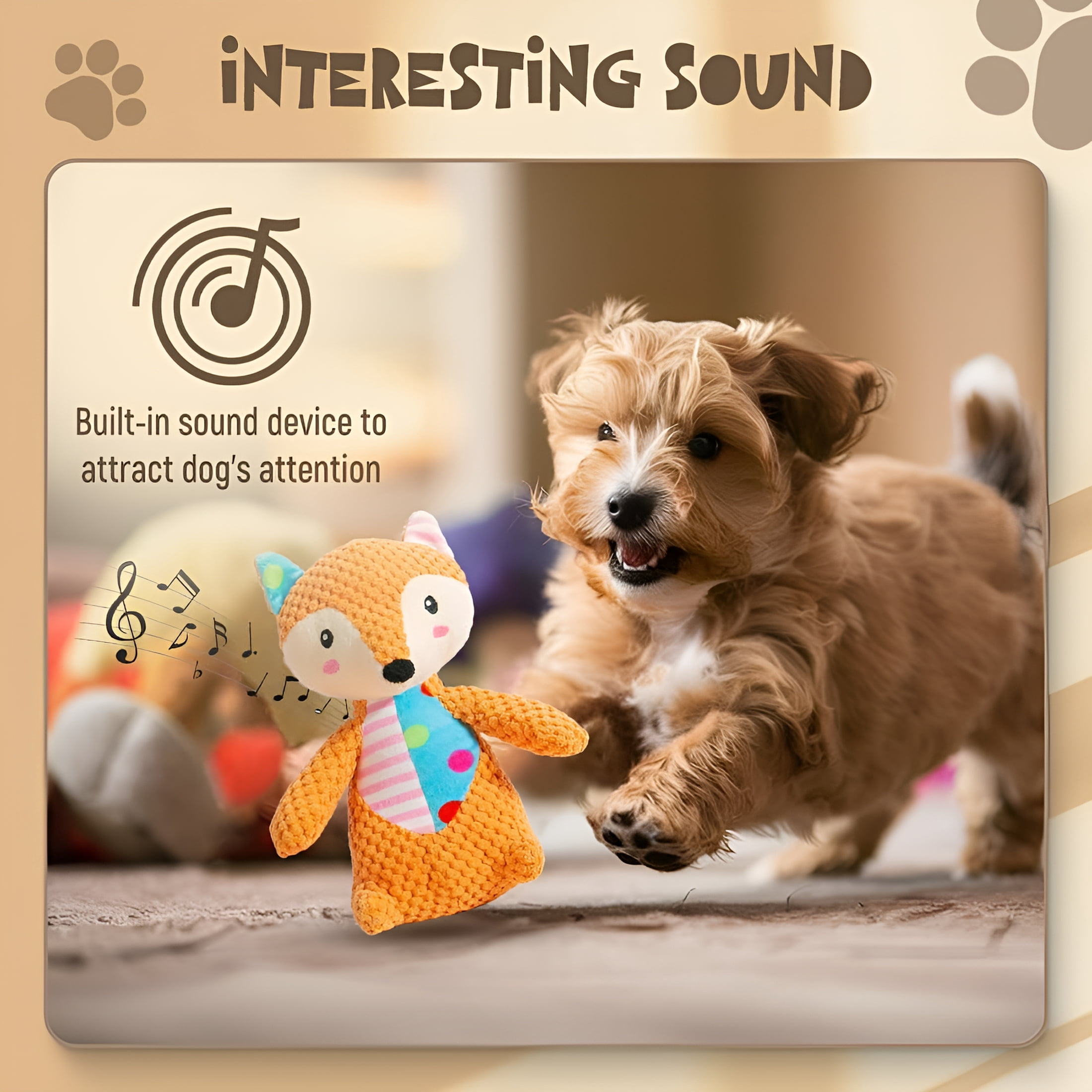 BESTSKY Upgraded Monkey Squeaky Plush Dog Toy-For Small/Med/Large Dogs Chewers&Fetch Lovers