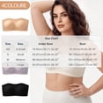 thumbnail image 3 of Women Strapless Bandeau Bra, Solid Color Sleeveless Tube Top, Comfort Daily Inner Wear White-A XXXXL, 3 of 7