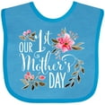 thumbnail image 3 of Inktastic Our First Mother's Day- Pink Flowers Boys or Girls Baby Bib, 3 of 4