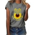 thumbnail image 1 of DPTALR T-Shirt Décontracté à Manches Courtes Imprimé Lettres Col Rond Ample pour Femmes, 1 of 6