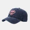 thumbnail image 4 of Peichun Unisex Classic Vintage Washed Heart Hats Summer Soft Top Comfy Breathable Simple Heart Embroidery Casual Baseball Cap for Men Women 2026 Fashionable Accessory Black One Size, 4 of 4