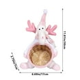 thumbnail image 3 of Christmas Candy Storage Basket, Pink Santa Claus Snowman Deer Candy Bowl, Xmas Rattan Woven Snack Container for Winter Table Desk Decor (Deer), 3 of 6