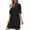 Black, variant on Women's Eyelet Flounce Sleeve Mini Dress 95% polyester and 5% spandex fabric for a light comfortable everyday wear