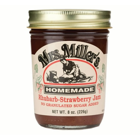 Mrs. Miller's No Sugar Rhubarb-Strawberry Jam 8 oz. (2 (Best Strawberry Rhubarb Jam)