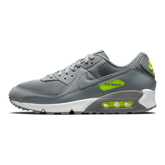Nike Kids Air Max 90 LTR (GS) Leather Trainers (6, Smoke Grey/Reflect Silver/Volt, Numeric_6)