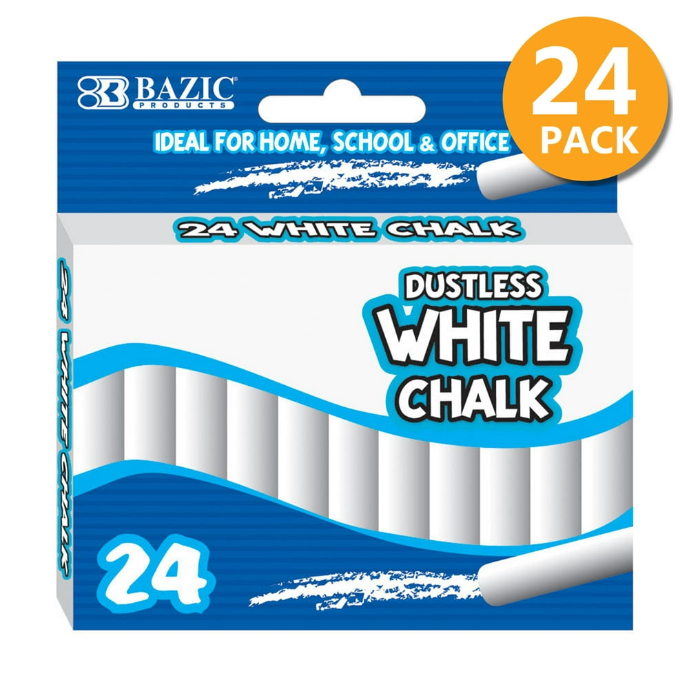 BAZIC White Chalk, Standard Size Blackboard Chalkboard Chalks, Great