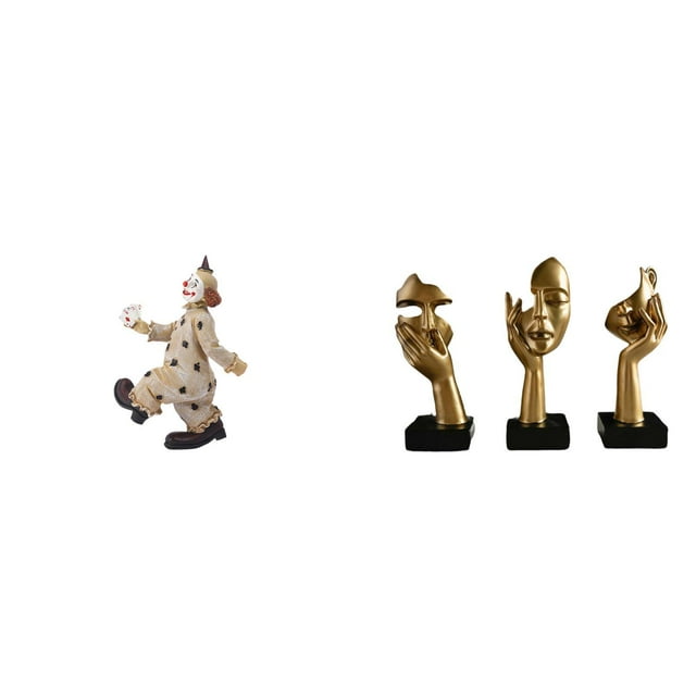 Figuras de payasos,Estatua de payaso,escultura,adorno de mesa,Colección de estatuillas de payasos adorables,Estatuas de pensadores,Estatuas de pensadores,esculturas de arte abstracto para mesa