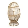 thumbnail image 3 of Brown Cushioned Swivel Egg Chair. Relaxation. Weave. Water- Upholstery. 30.14"w X 28.42"d 59.65"h. Handmade Details. Assembly Required Outdoor Chair With Cushion - Brown. Basket Shape Comfort., 3 of 5