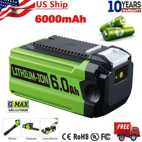 40V 6.0Ah 29462 Battery Replacement for GreenWorks 40V Battery G-MAX Tools 29252 20202 22262 25312 25322 20642 22272 27062 21242 Li-ion