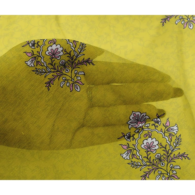 Yellow Leaf Embroidery Print