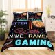 thumbnail image 2 of Juego de cama Queen, funda nórdica Ramen japonés para niños tema de la comida edredón, 2 of 6