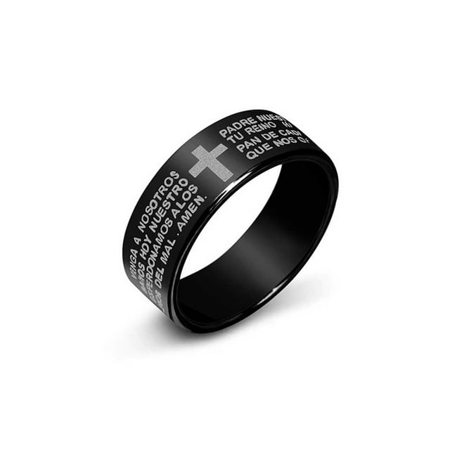 Minnieouse Anillo Vintage para hombre de diseño Simple para viajar, senderismo, boda portátil, anillos de acero inoxidable, joyería decorativa, Ropa, zapatos y accesorios Miscelánea Negro diez