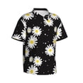 thumbnail image 3 of Xecao Daisies Flowers print Hawaiian shirt - a stylish short-sleeve button-down for men, perfect for casual beach and tropical outings., 3 of 9