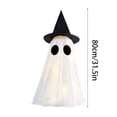thumbnail image 3 of Outdoor Halloween Decorations, 32 Inch Witch Hat Halloween Ghost Decor, Outdoor Ghost Decor for Yard, Halloween Witch Decor, Soft Fabric Standing Spooky Ghost Figure, 1Pc Lighted, 3 of 7