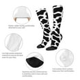 thumbnail image 4 of Picia Women Crew Soft Moisture-wicking Socks Cow Print Black White Pattern Design Cotton Socks, One Size fit All, 4 of 9