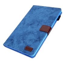 ELEHOLD PU Leather Folio Case For Samsung Galaxy Tab A9 Kickstand Shockproof Cover, with Credit Card Holder & Pencil Holder, Auto Sleep&Weke -Blue