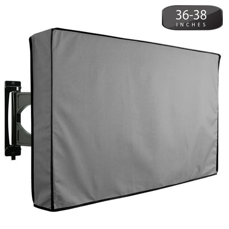 Outdoor TV Cover 36 to 38 Inches Universal Weatherproof Protector - Grey