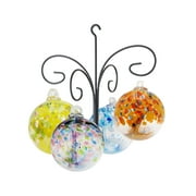 Dale Tiffany AC23190-D6 Rainbow Tree of Life Hand Blown Art Glass Ornament Witch Globe Gazing Ball, Aqua, Aura, Blossom, and Hope 6" Diameter with Hanger