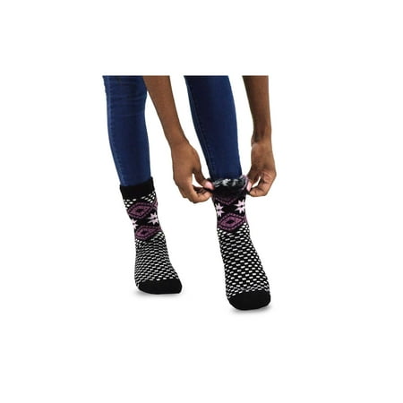 Thermal Snow - TeeHee Super Warm Brushed Thermal Crew Socks 2 Pairs Pack (9-11, Deer and Snow Flake)