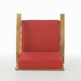 thumbnail image 3 of Aletta Outdoor Wooden Club Chairs with Cushions, Set of 4, Teak Finish, Red, 3 of 9