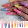 thumbnail image 6 of 20pcs/set Super Long Ballet Coffin Fake Nails Candy Color Nails Rainbow Gradient Trapezoidal Fake Nails Wearable Nails, 6 of 9